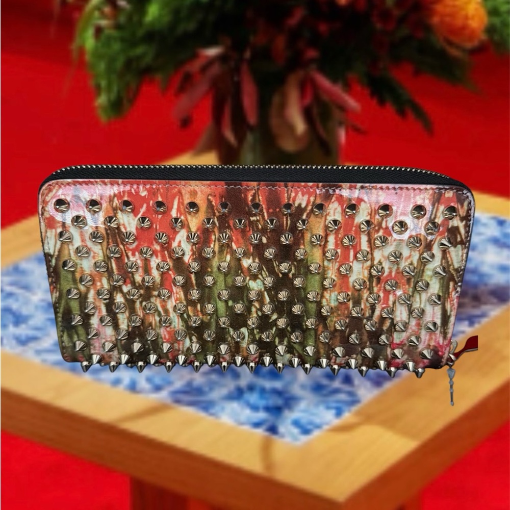 Christian Louboutin Hawaii Kawai Limited Edition Panettone Spikes Zip Wallet